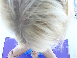blondie stunner Kayla Kayden interrupted from yoga to pound