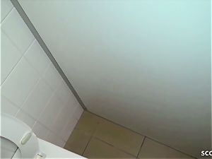 CAUGHT AND SPY GERMAN school teenagers tear up ON rest room AT college