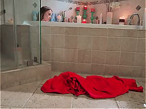 lean brown-haired sweetheart in a super-fucking-hot point of view shower scene